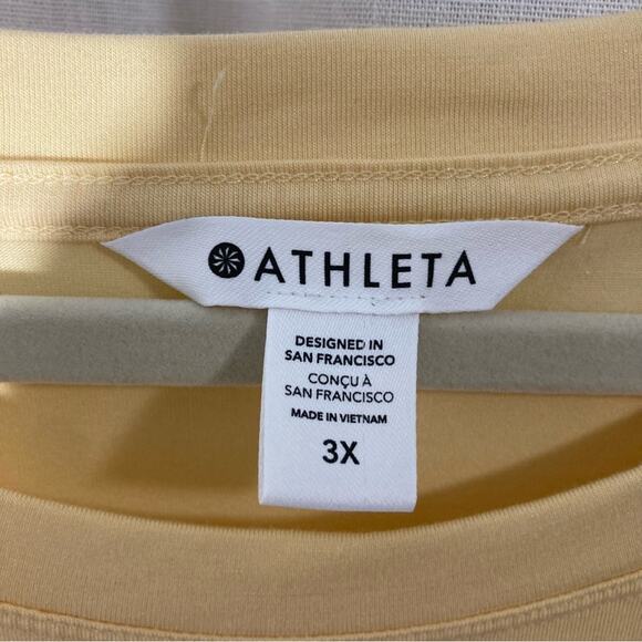 Athleta Athleisure soft loungewear yellow Getaway Tee shirred shoulders size 3X - Picture 3 of 7